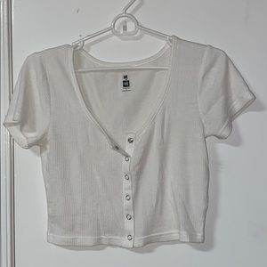 Pacsun Waffle Knit Button Crop Top